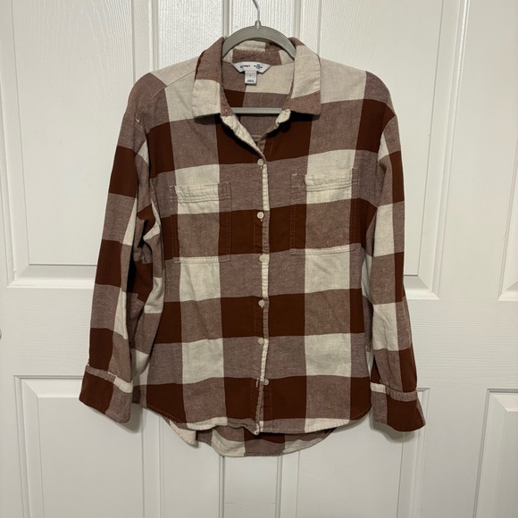 Lot of 2 Old Navy Boyfriend Shirt Plaid Flannels - Picture 3 of 6